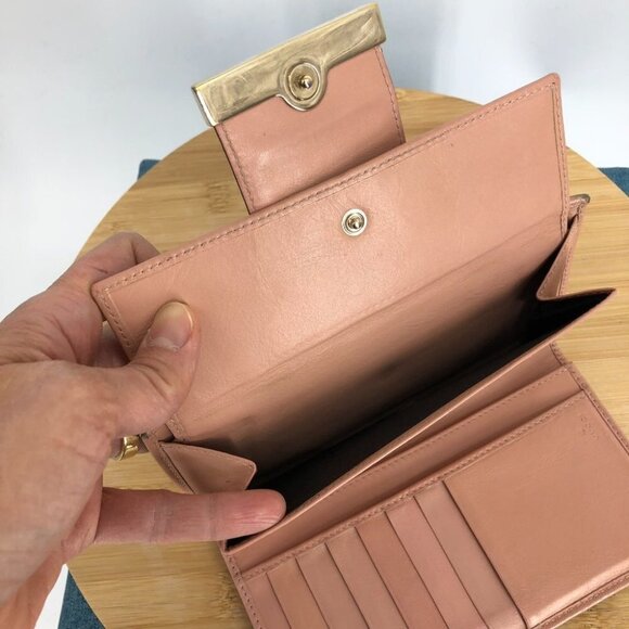 Gucci GG Tan Canvas Python Strap and Pink Trim Continental Wallet / Purse wallet - Picture 6 of 14
